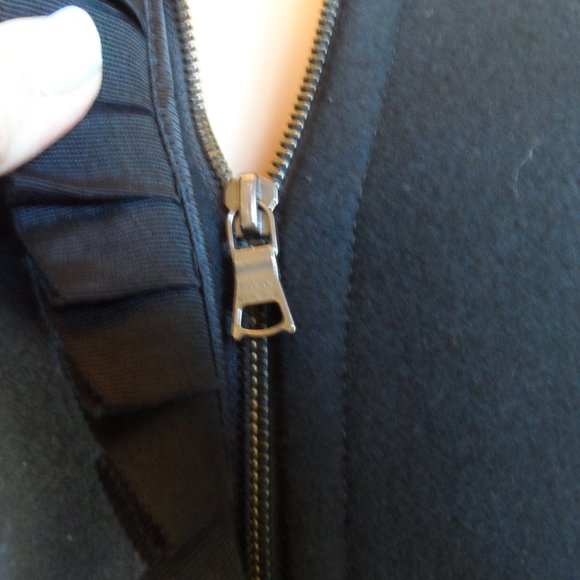 Banana Republic Black Wool Pea Coat w/Ruffle Detail Size XS - Picture 8 of 16